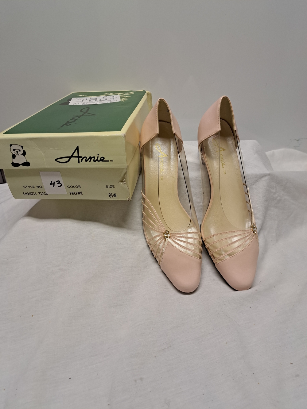 Annie Blush Pink Pointed Toe Dress Heels with Metallic Straps